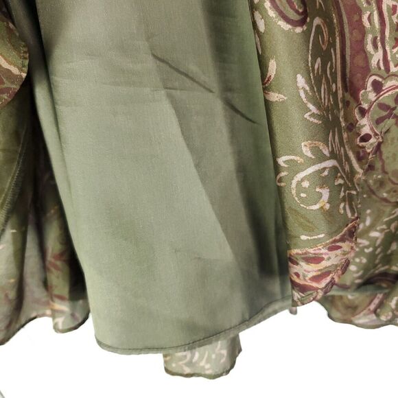 Lauren Ralph Lauren Skirt Womens 12P Silk Paisley Grunge Pleated Goblincore - Picture 6 of 8